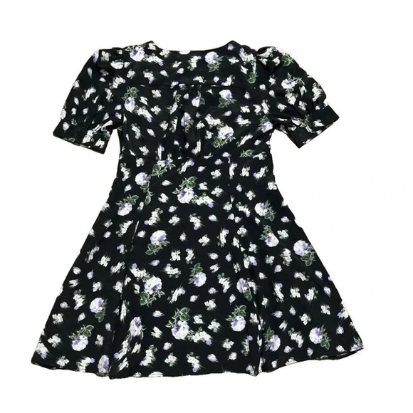 New! Topshop Bella V-neck Short Sleeve Dress. Blurred Floral Print. Size 6 - Picture 3 of 6